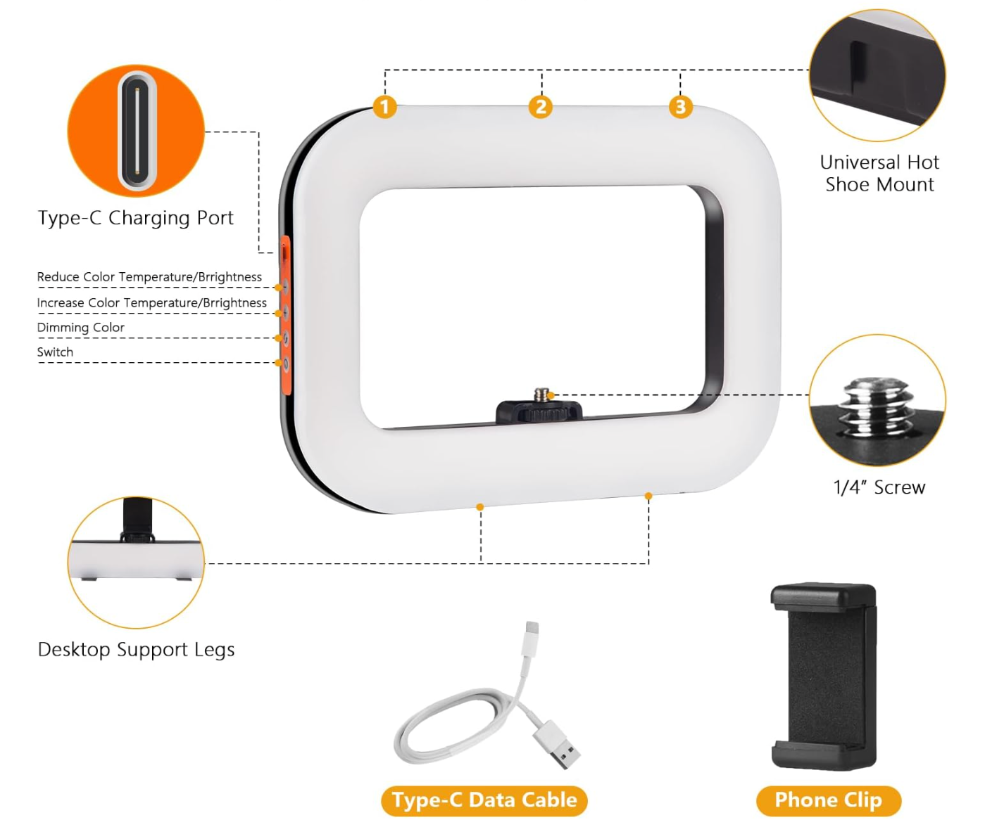 Anillo de luz cuadrado para estabilizar