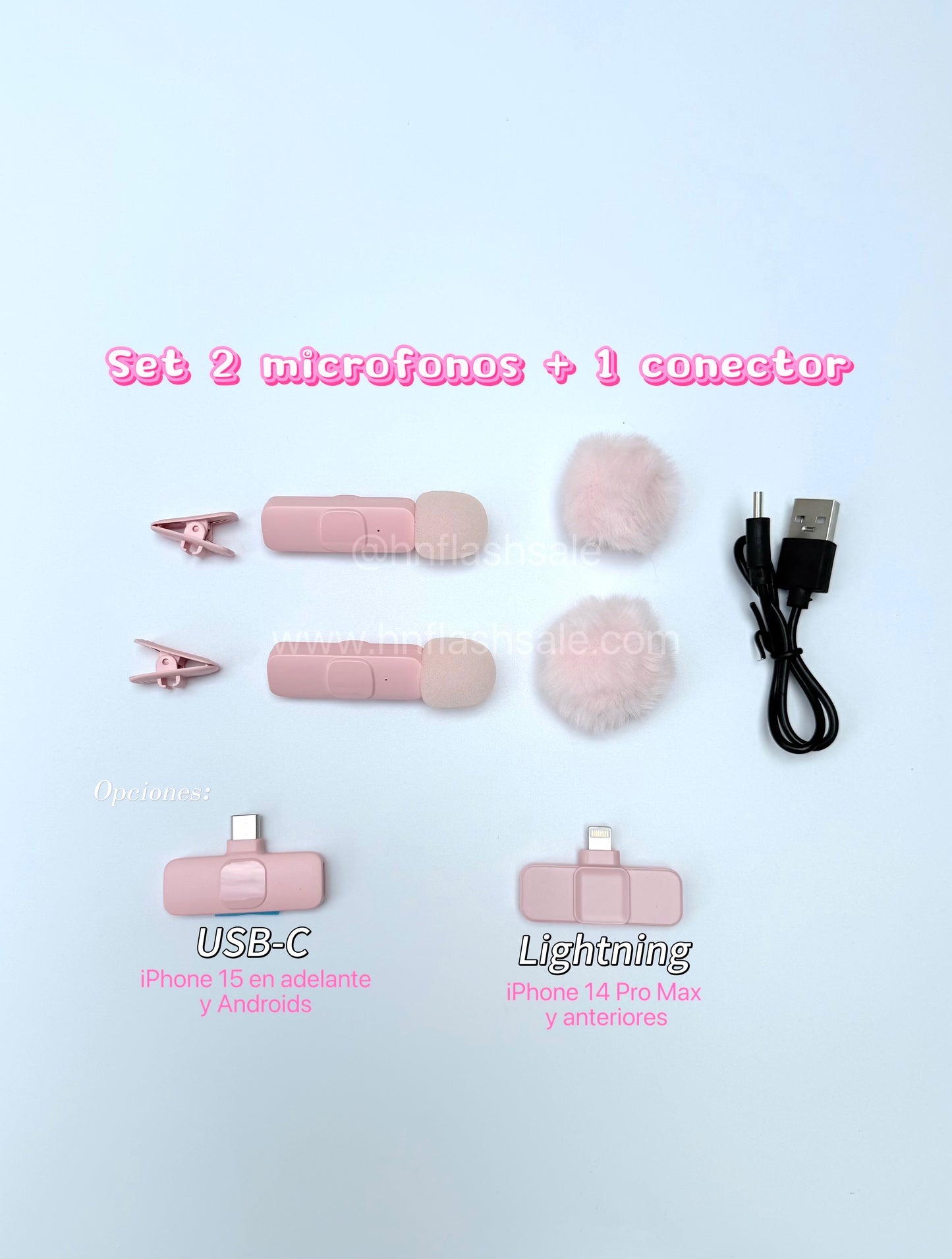 Set 2 micrófonos + 1 conector