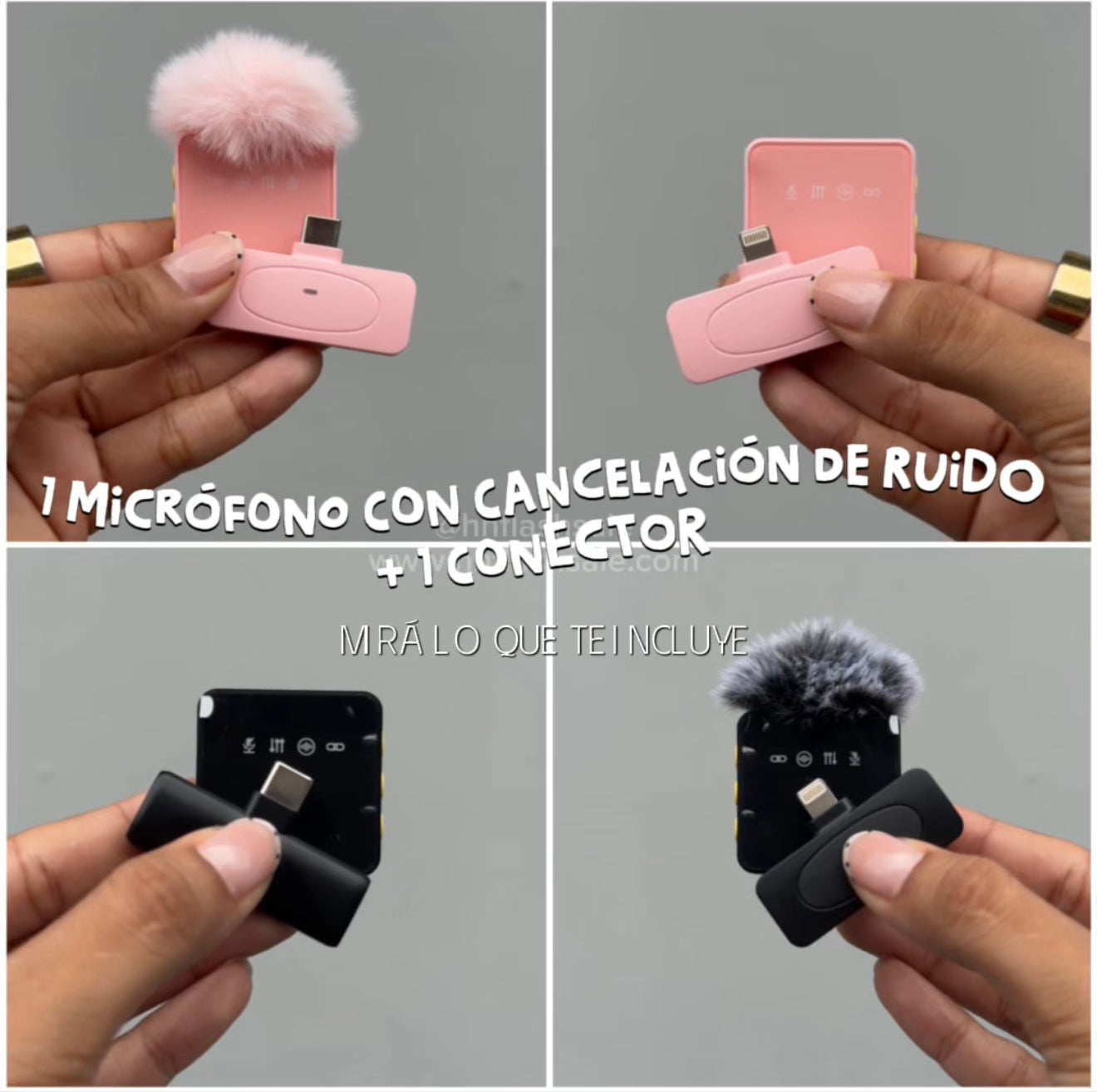 1 micrófono con cancelación de ruido + 1 conector